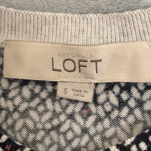 Loft‎ cardigan sweater women’s size small button up black print cute - Picture 2 of 8